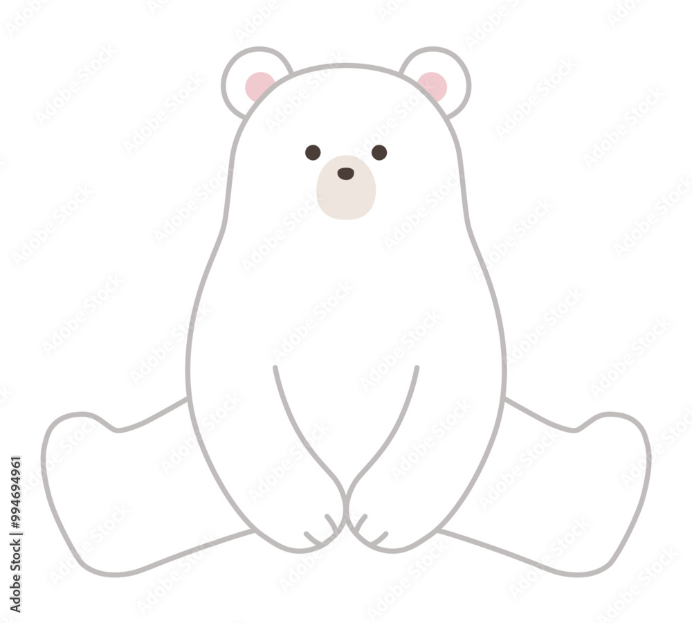 かわいい白熊のベクターイラスト。シロクマ、ホッキョクグマ かわいい白熊のベクターイラスト。シロクマ、ホッキョクグマ