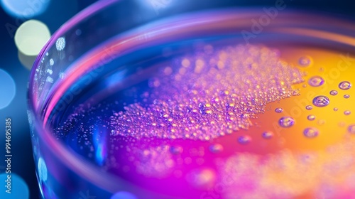 Vibrant Bubble Liquid in Glass