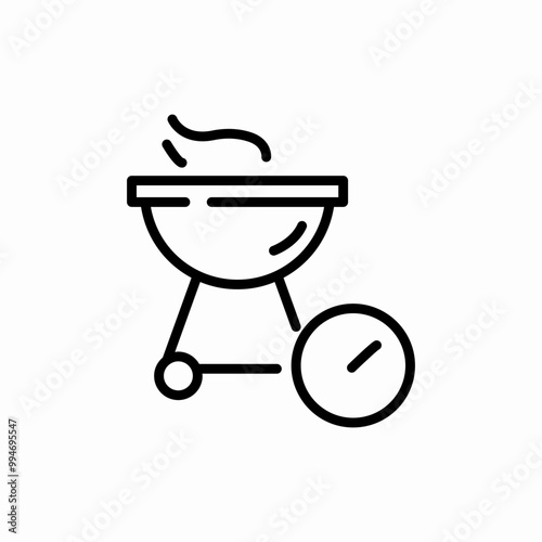 grilling on barbecue icon sign vector