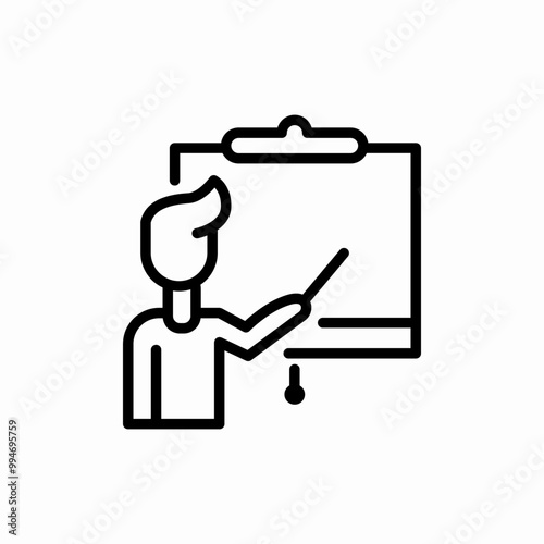 professor teaching on a blackboard icon sign vector