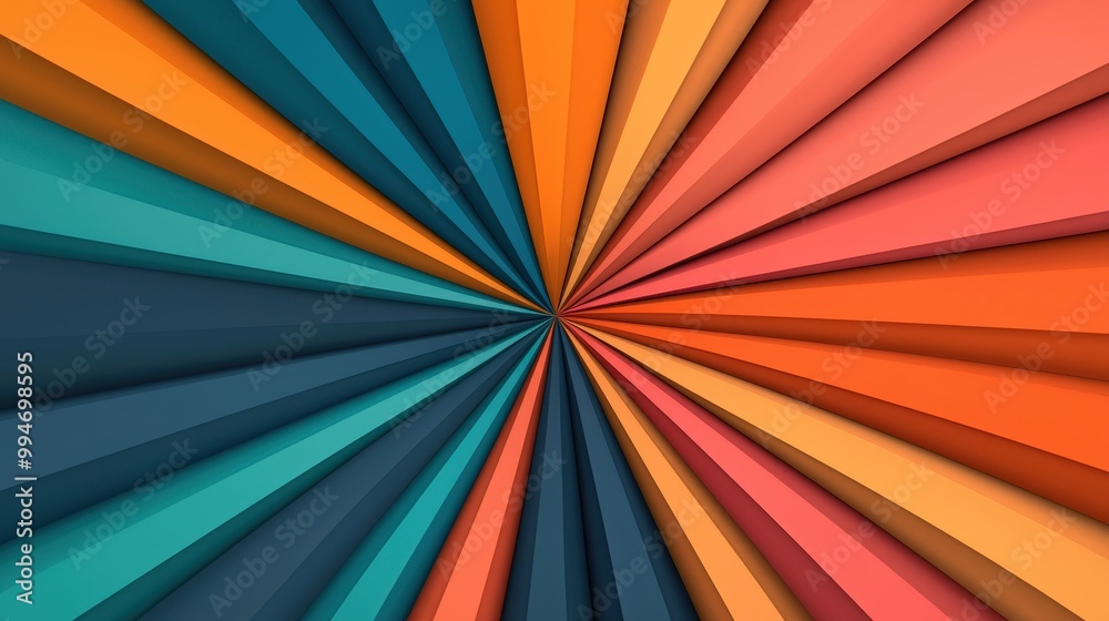Abstract Geometric Pattern with Blue Orange and Red Stripes Abstract Geometric Pattern with Blue Orange and Red Stripes