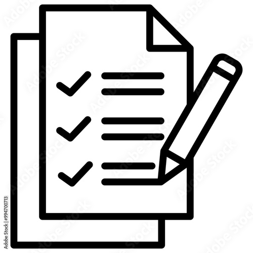 Assessment icon with line style