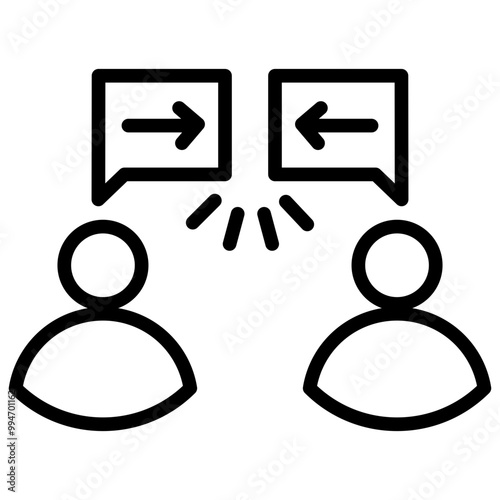Conflict icon with line style