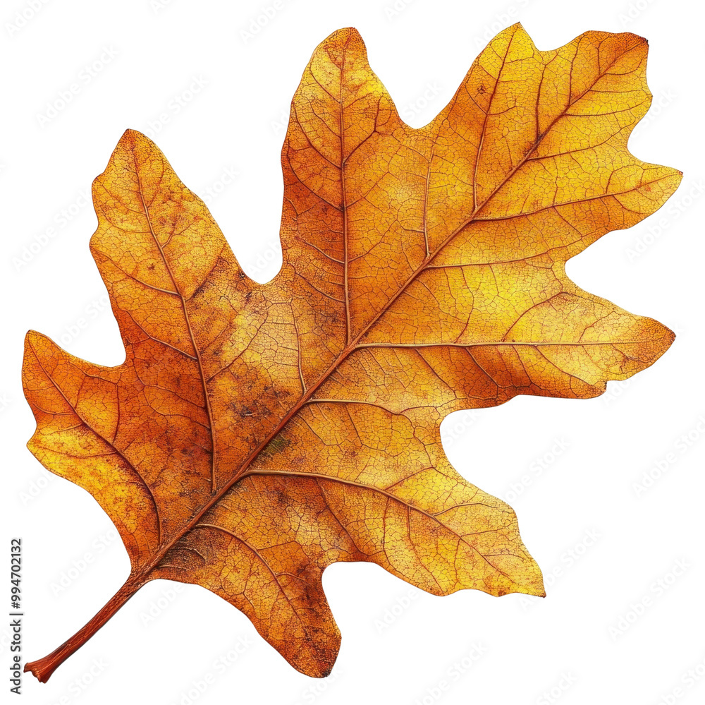 Fototapeta premium PNG Real oak Autumn leaf isolated autumn illustration.