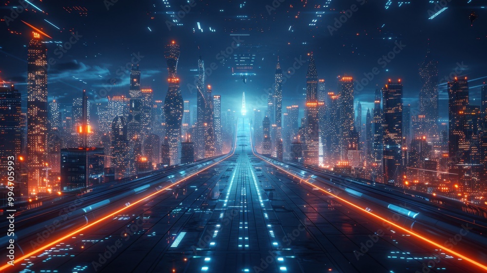 Futuristic equalizer bars in a neon lit space. Futuristic equalizer bars in a neon lit space.