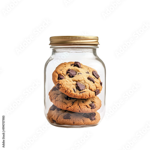 Chocolate Chip Cookies in a Glass Jar