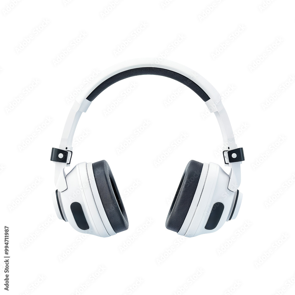 White Headphones with Black Accents
