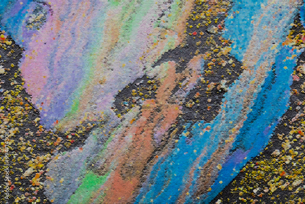 colorful abstract painting with swirls, scattered, speckles - background, texture, blue and yellow mosaic colorful abstract painting with swirls, scattered, speckles - background, texture, blue and yellow mosaic