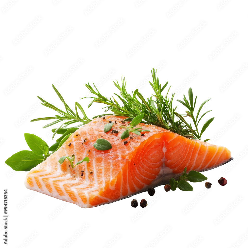 Fresh Salmon Fillet with Herbs and Spices Fresh Salmon Fillet with Herbs and Spices