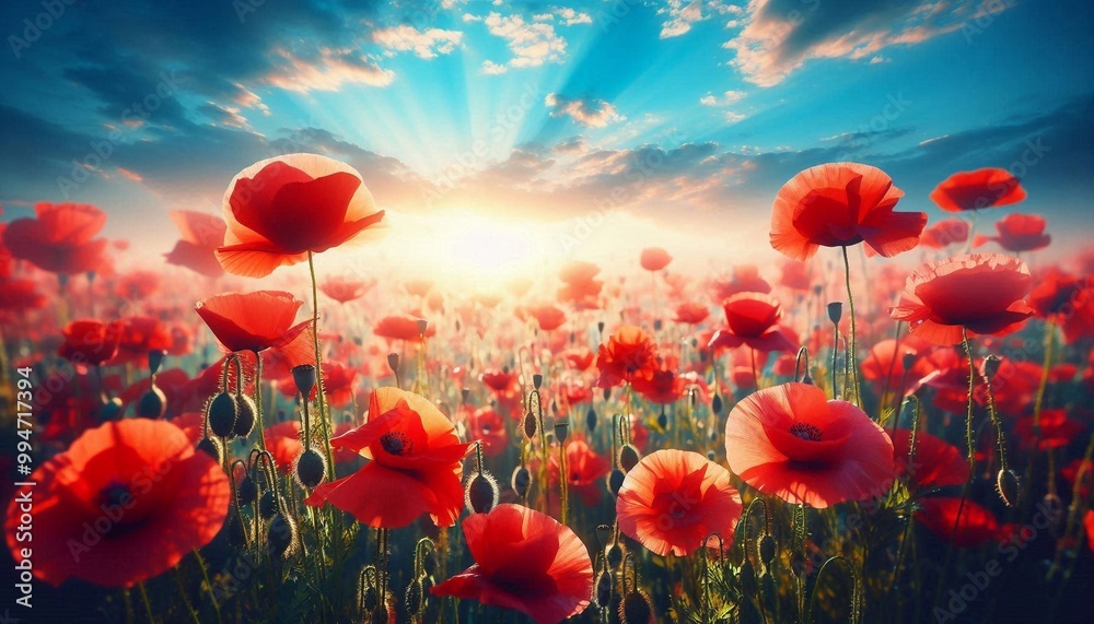 Fototapeta premium Wallpaper Hintergrund Klatschmohn