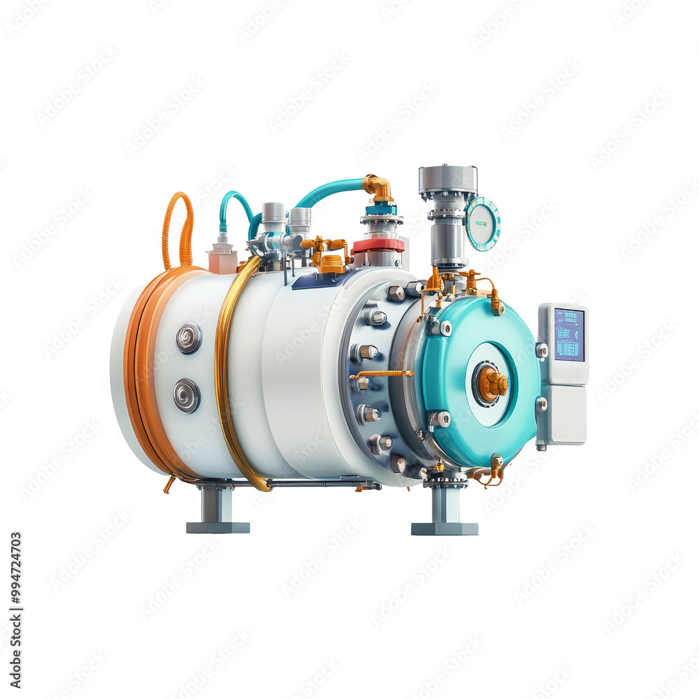 Industrial Machine with Pipes and Gauges Industrial Machine with Pipes and Gauges