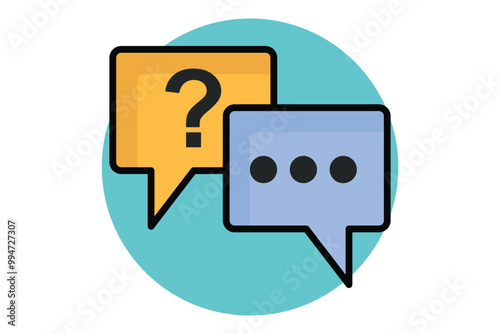 Question answer colored outline icon. icon related to online course. education elements vector illustration
