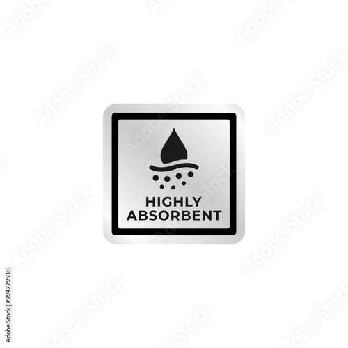 Absorbent label vector or Highly Absorbent label vector isolated. Best Highly Absorbent label vector for product packaging design element. Absorbent logo vector for product design element.