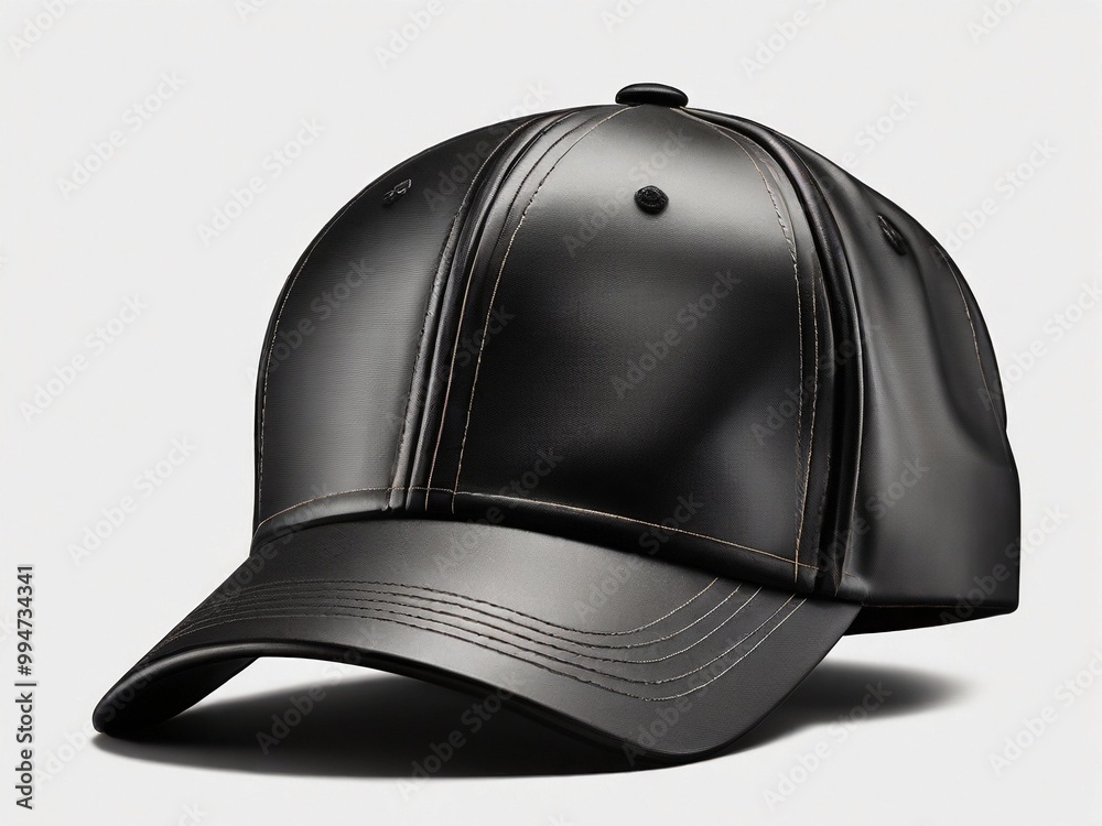 Editable Black Baseball Cap Front and Side View on Transparent Background Editable Black Baseball Cap Front and Side View on Transparent Background