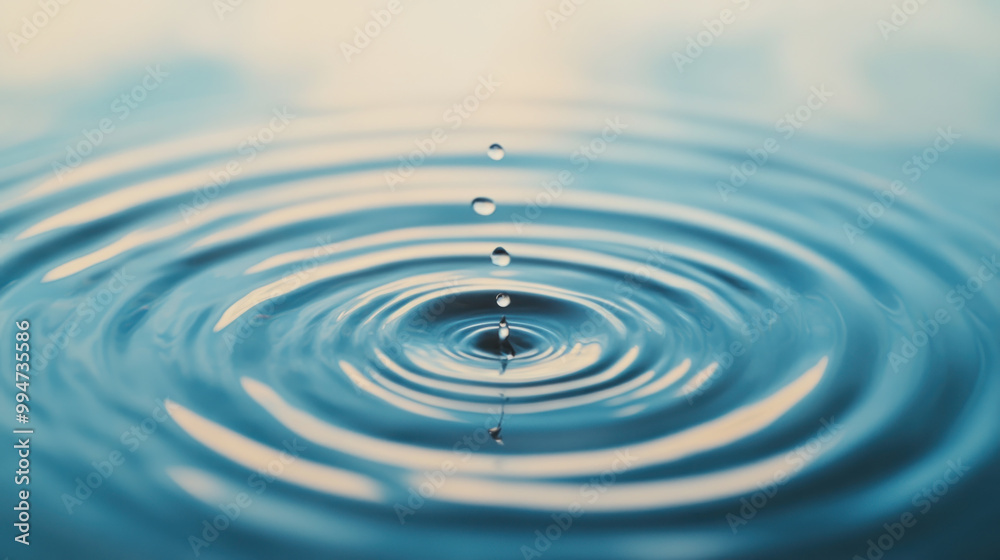 Gentle ripples form as water droplets fall, creating serene atmosphere. Gentle ripples form as water droplets fall, creating serene atmosphere.