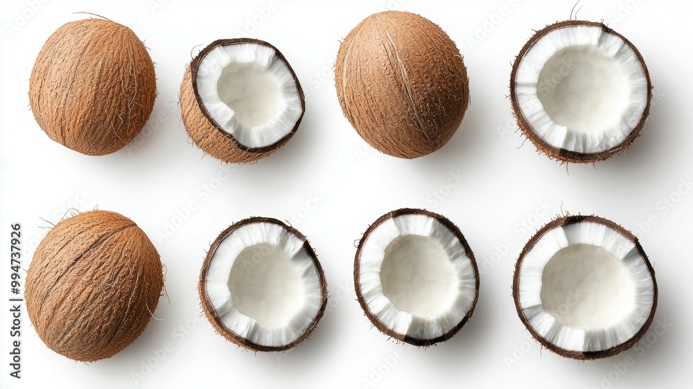 A close up of several coconuts A close up of several coconuts