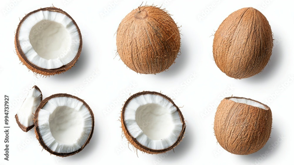 A close up of a coconut with the top cut off A close up of a coconut with the top cut off