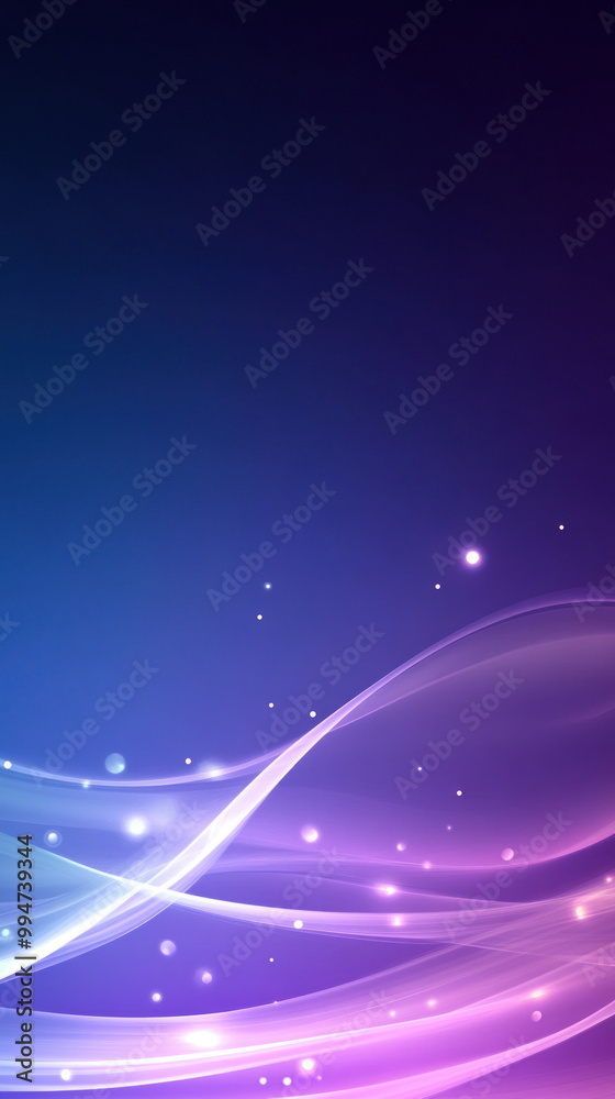 Fototapeta premium vibrant purple gradient background with flowing waves and soft lights creates calming atmosphere.
