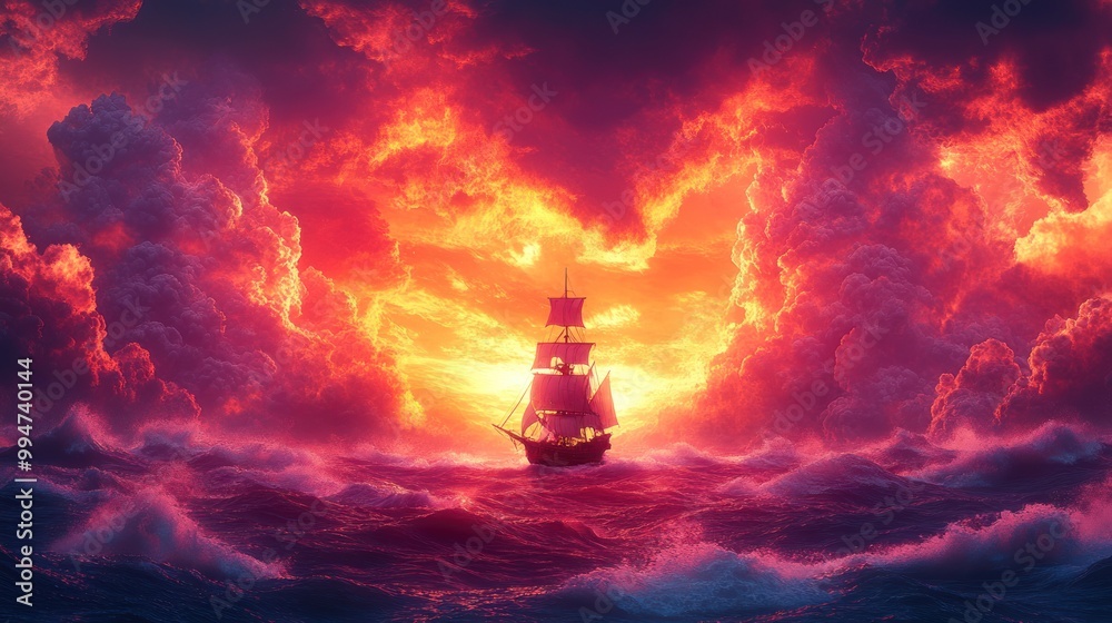 Sailing Through Fire Sky