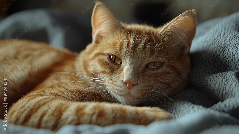 Close-up Portrait of a Sleepy Orange Tabby Cat Close-up Portrait of a Sleepy Orange Tabby Cat