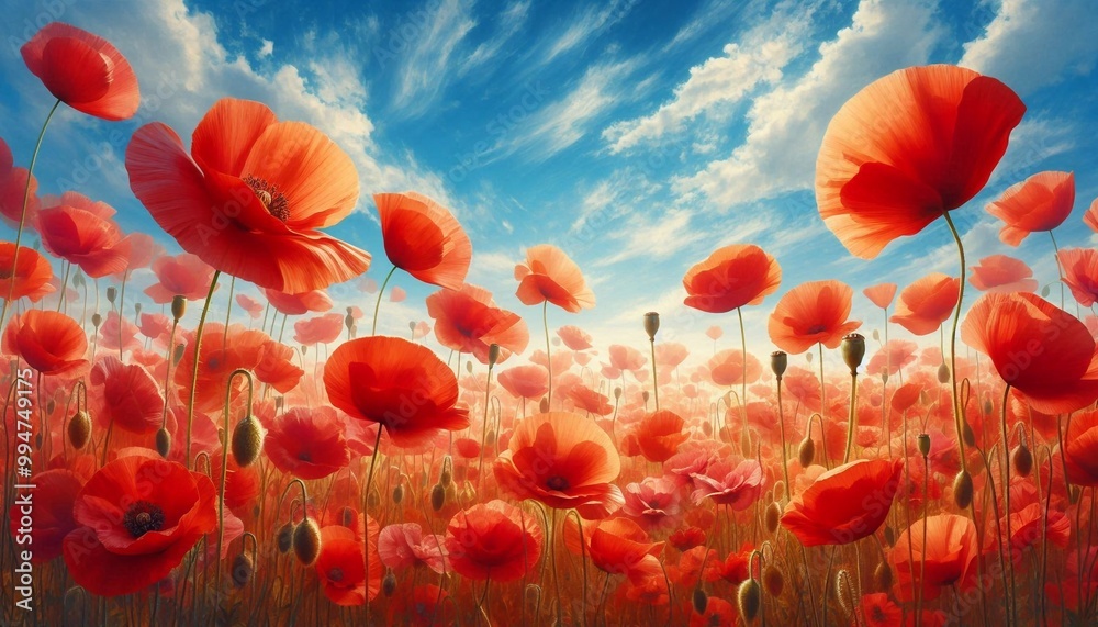 Obraz premium Wallpaper Hintergrund Klatschmohn