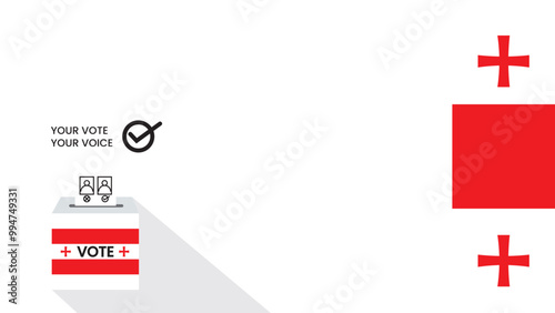 Simple background Election - Your Vote is Your Voice, a banner inviting people to vote in the presidential election isolated in white white austria flag