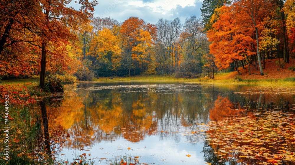 Autumnal Forest Reflecting in Still Water Autumnal Forest Reflecting in Still Water