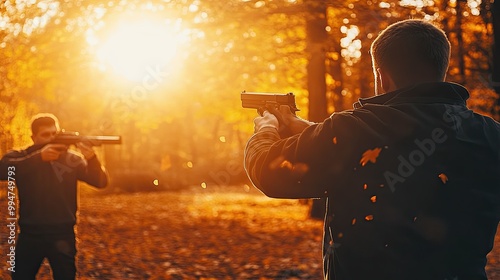 Autumn Duel in the Woods