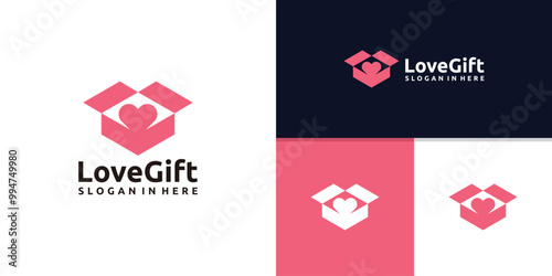 logo design love gift,congratulations,romantic,logo design vector,symbol,template,idea,inspiration.