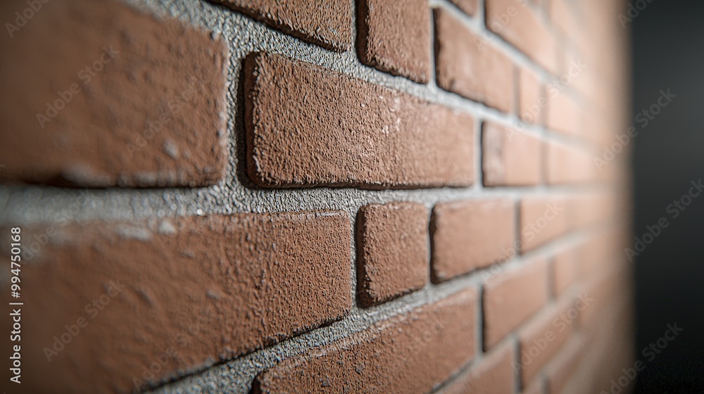 Obraz premium Red Brick Wall Texture with Depth and Shadow Detail