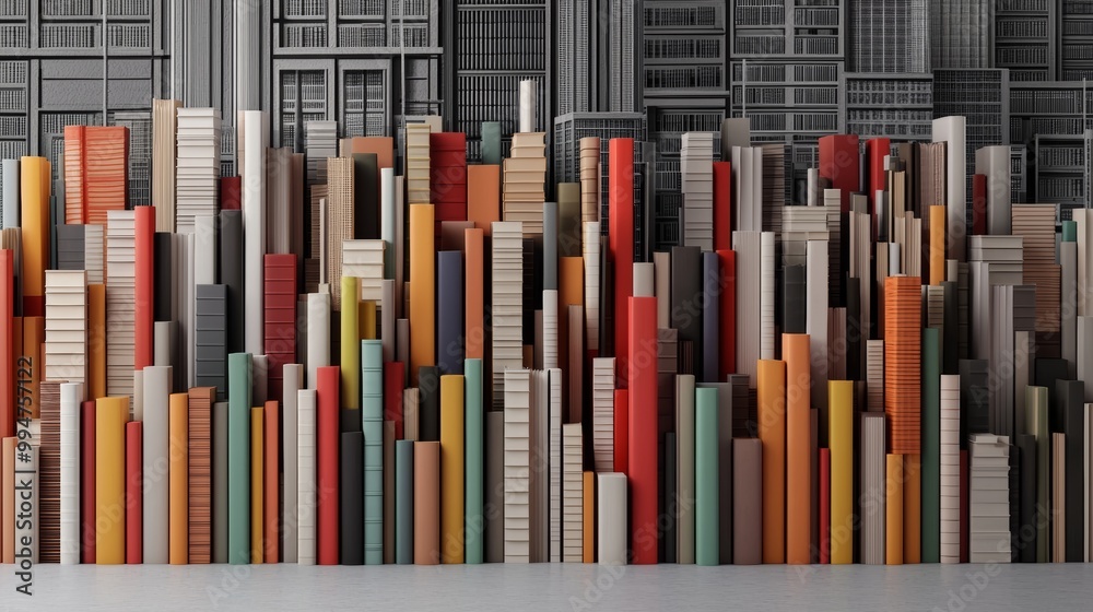 Bookshelf Transformation into Urban Cityscape Bookshelf Transformation into Urban Cityscape