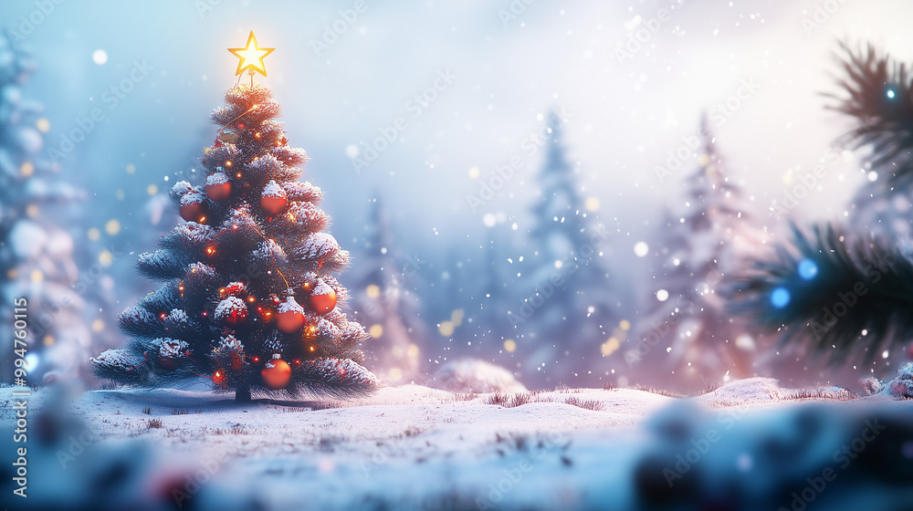 Obraz premium Cheerful Holiday Illustration with Festive Decorations