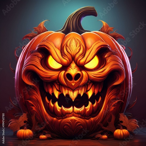 Scary Halloween Evil Jack o...