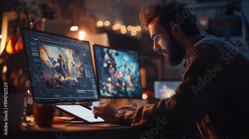 Digital Artist Creating Masterpiece