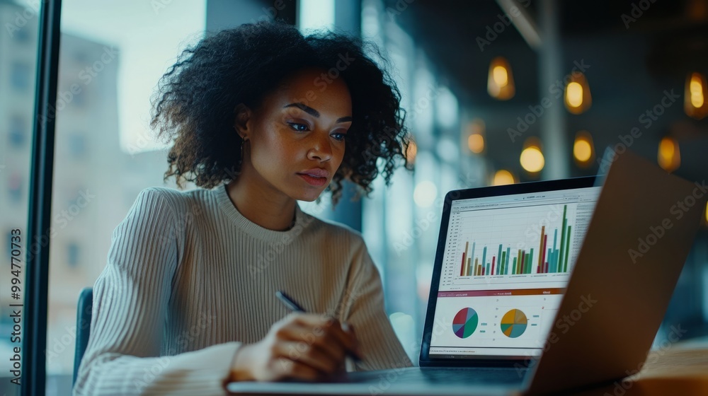Professional Woman Analyzing Data Professional Woman Analyzing Data