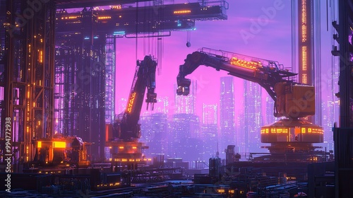 Futuristic Industrial Scene