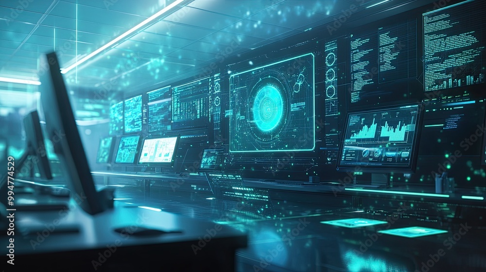 Futuristic Data Control Room Futuristic Data Control Room