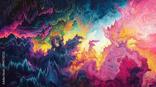 Vibrant Abstract Galaxy