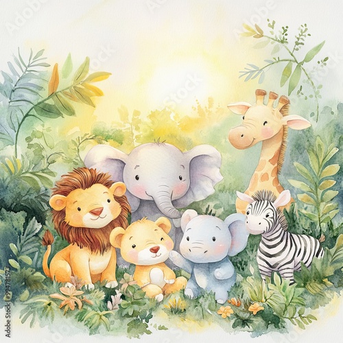 Cute Jungle Animals Illustration