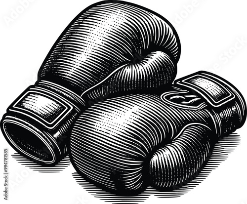 Classic Boxing Gloves Isolated on White Background - High-Quality Sports Equipment 