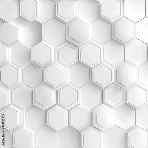 White Hexagonal Pattern Background