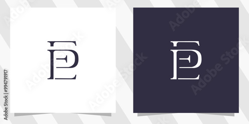 letter ep pe logo design vector
