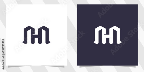 letter mh hm logo design vector