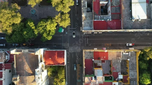 cruce de calles,  puebla, méxico, toma aérea