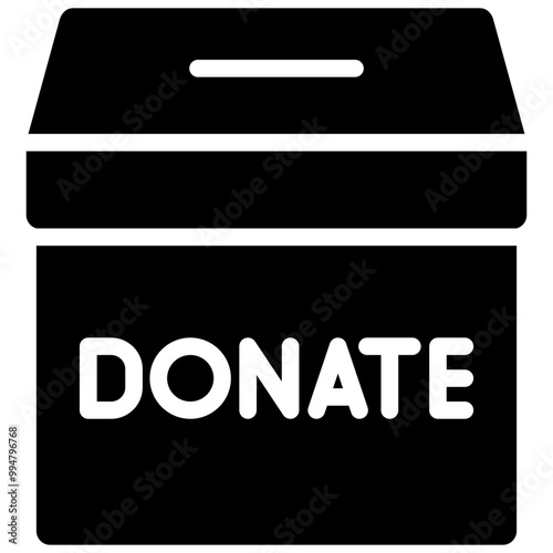 donate icon illustration design with solid