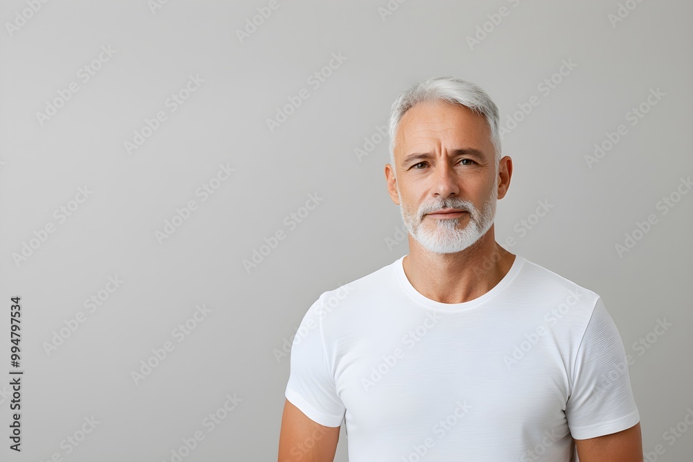 Portrait of adult man isolated on white background. Professional businessman. Wellness and health. Healthy aging. Business and branding concept Portrait of adult man isolated on white background. Professional businessman. Wellness and health. Healthy aging. Business and branding concept