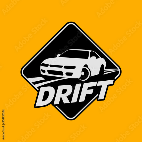 drift car silhouette minimalist logo