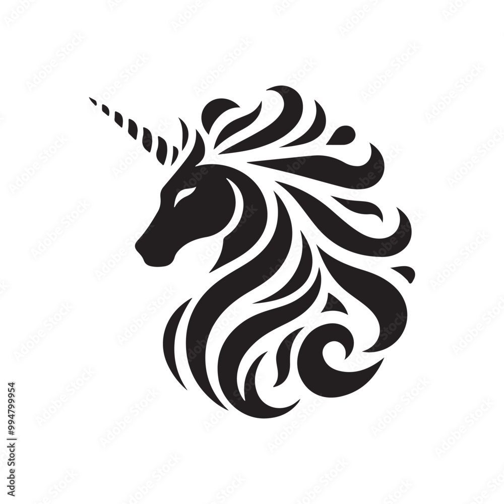 Fototapeta premium black and white tattoo of a horse. Generative AI