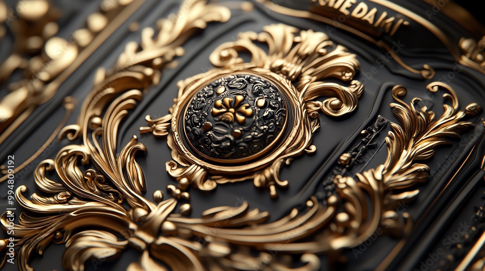 Highend liquor label, intricate detailing, 3D illustration Highend liquor label, intricate detailing, 3D illustration