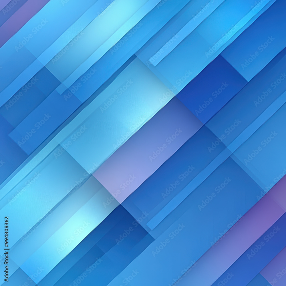 Fototapeta premium Vibrant blue abstract background featuring layered geometric shapes and gradients, creating sense of depth and movement. Ideal for presentations or digital designs